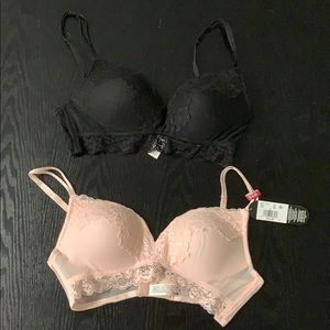Set of 2 Maidenform Bralette Pink Black 34B